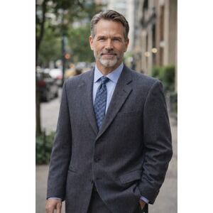 Harry Rosen Men's Herringbone Wool Cashmere Blend Sport Coat Charcoal Gray